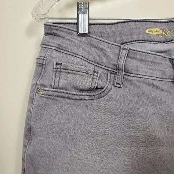 Old Navy The Rock Star Mid Rise Skinny Jeans Gray Denim Women Size 10 Stretch - Picture 4 of 8